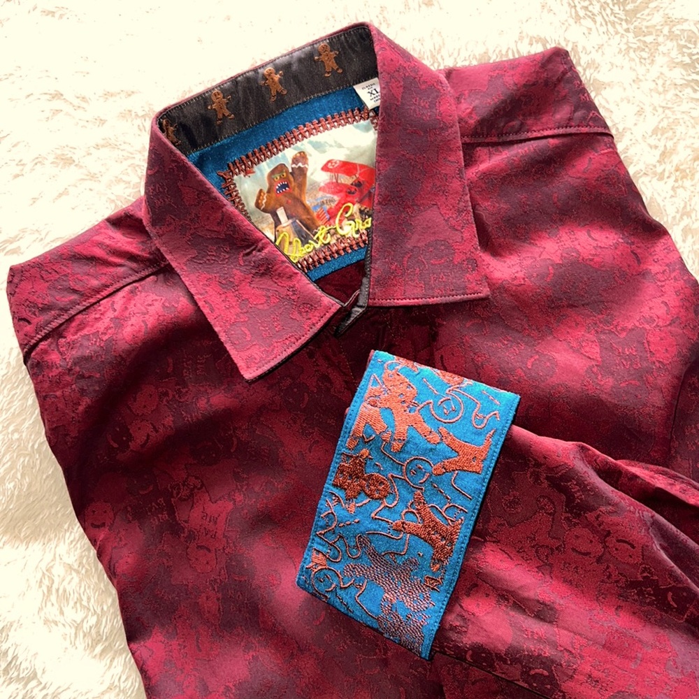 Robert Graham Men’s Long Sleeve Button Down Gingerbread Man Shirt